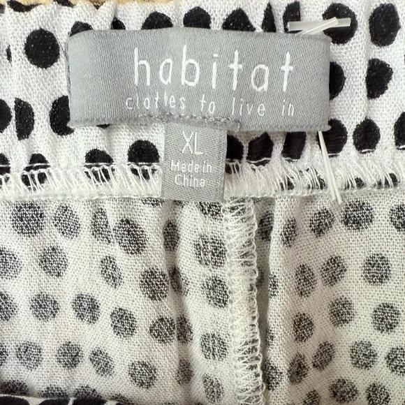 Habitat Black and White Polka Dot Wide Leg Cropped Pants Pull On EUC - Picture 7 of 9